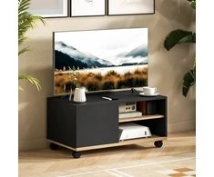 TV staliukas Televizoriaus spintelė juoda/ąžuolo