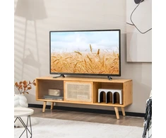 TV staliukas Televizoriaus stovas natūralios spalvos