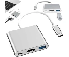 USB-C adapteris 3-in-1 su HDMI ir USB 3.0