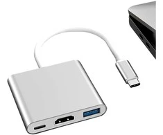 USB-C adapteris 3-in-1 su HDMI ir USB 3.0