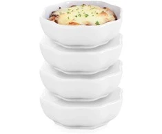 Snackkom porcelianinės lėkštutės 4 vnt, 50 ml, baltos