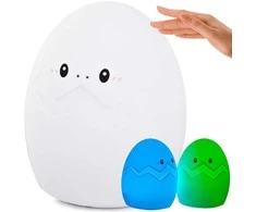 Vaikiška naktinė lempa LED RGB kiaušinio formos