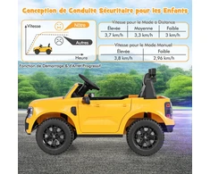 Vaikiškas automobilis 12 V Geltonas