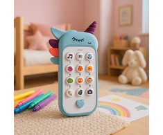 Lean Toys Vaikiškas edukacinis telefonas su šviesomis ir garsais mėlynas