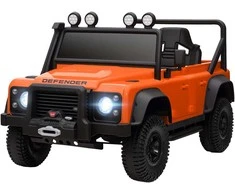 AIYAPLAY vaikiškas elektrinis automobilis, 12V akumuliatorius, nuotolinio valdymo pultas, muzikos funkcija, garso signalas, LED žibintai, oranžinė spalva