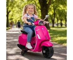 Vaikiškas elektrinis motociklas, licencijuotas Vespa, rožinis, 107 × 47 × 73 cm