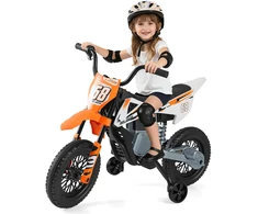 Vaikiškas elektrinis motociklas oranžinis