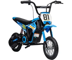Vaikiškas elektrinis motociklas su 24 V 250 W varikliu ir galine pakaba, mėlynas ir juodas, 119 × 64 × 76,5 cm
