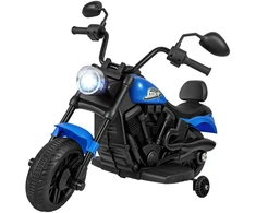 Vaikiškas elektrinis motociklas tamsiai mėlynas