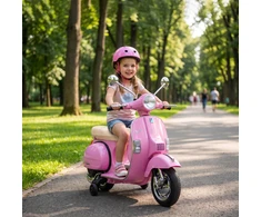 Vaikiškas elektrinis motociklas Vespa PX150, rožinis, 107 × 51 × 80 cm