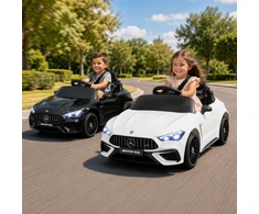 Vaikiškas elektromobilis Mercedes-AMG CLE 53, 12 V, baltas, 54 × 99 × 43 cm
