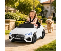 Vaikiškas elektromobilis Mercedes-AMG CLE 53, 12 V, baltas, 54 × 99 × 43 cm