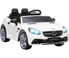 Aiyaplay Elektrinis automobilis vaikams nuo 3 metų, su nuotolinio valdymo pulteliu, LED žibintais, saugos diržu, garso signalu, muzika, baltos spalvos