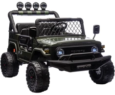 Vaikiškas elektromobilis „Toyota FJ“ su nuotoliniu valdymu, tamsiai žalias ir juodas, 122 × 86 × 88 cm