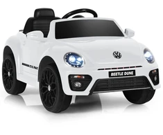 Vaikiškas elektromobilis Volkswagen Beetle su nuotoliniu valdymu, baltas, 94 × 55,5 × 47 cm