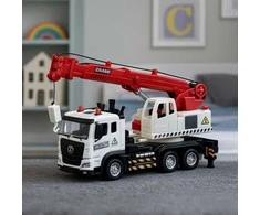 Lean Toys Vaikiškas kranas sunkvežimis su metaline kabina ir reguliuojama strėle
