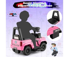 Vaikiškas policijos automobilis rožinis