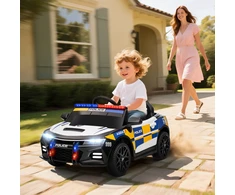 Vaikiškas policijos elektromobilis su nuotolinio valdymo pultu, 96 × 60 × 45 cm