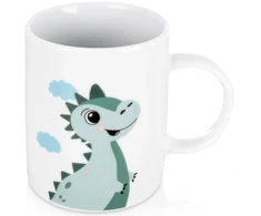 Vaikiškas porcelianinis puodelis su dinozaurų motyvu, įvairiaspalvis, 220 ml