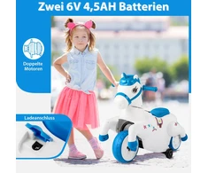 Vaikų elektrinis automobilis mėlyna–balta