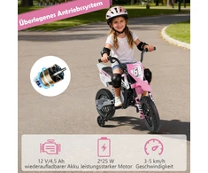 Vaikų elektrinis motociklas Rožinis