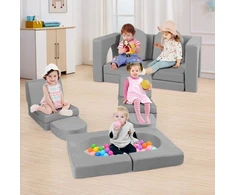 Vaikų sofa Pilka/Alyvinė/Rožinė 8 vnt.