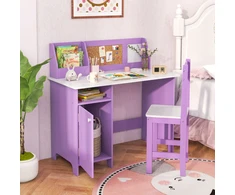 Vaikų stalas ir kėdė violetinė/balta
