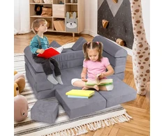 Vaikų žaidimų sofa Pilka 9 vnt.