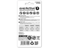Mygtukinės Baterijos - Everactive 4 X CR2032, 2 X CR2025, 2 X CR2016