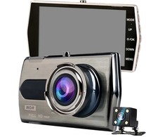 Vaizdo registratorius su LCD ekranu ir galinio vaizdo kamera