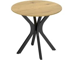 HOMCOM Valgomojo stalas, virtuvės apvalus stalas, modernaus dizaino, 78 cm x 78 cm x 75 cm, natūralios medienos