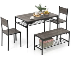 Valgomojo komplektas Rustic Brown/Gray 4 vnt.