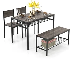 Valgomojo komplektas Rustic Brown/Gray 4 vnt.