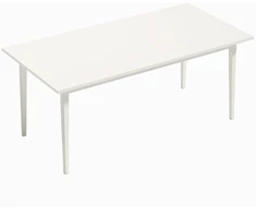 Valgomojo stalas 8 asmenims su medžio masyvo kojomis, kreminis, 180 × 90 × 76 cm