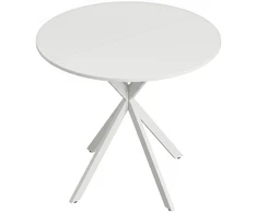 Valgomojo stalas, apvalus, baltas, Ø 80 × 75 cm