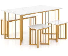 Valgomojo stalo komplektas 150 x 80 cm 4 vnt.