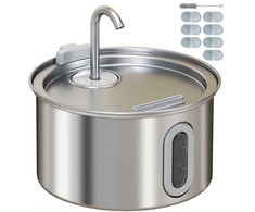 PawHut kačių fontanas 2,5 l, gertuvė katėms su tylia pompa, LED, aktyvuotos anglies filtras, 19,4 x 19,4 x 18,7 cm