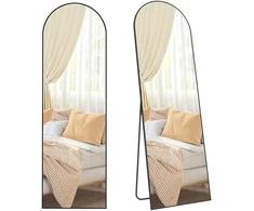 Songmics Viso ilgio veidrodis 160 x 50 cm lenktas rašalas juodas