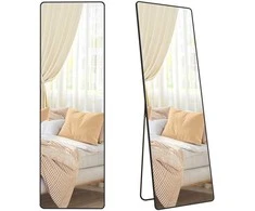Songmics veidrodis 160 x 50 cm stačiakampio formos, juodas