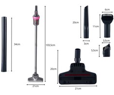 Vertikalus belaidis dulkių siurblys 2in1 100W su HEPA filtru