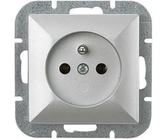 Gniazdo Vienguba elektros lizdas Pearl, 16A, 250V, sidabrinis