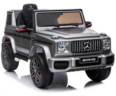 Vienvietis vaikiškas elektromobilis Lean Cars Mercedes G63 AMG, sidabrinis