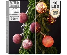 Kalėdinė girlianda LED apšvietimui 10 violetinių 4 cm