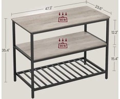 Songmics Vasagle 3 pakopų virtuvės lentyna 60 x 120 x 90 cm pramoninė