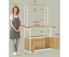 Songmics Virtuvinė lentyna 40 x 80 x 170 cm