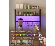 Songmics Virtuvinė lentyna su LED apšvietimu ir lizdais