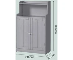 Songmics Vonios kambario spintelė su reguliuojamomis lentynomis 30x60x100 cm