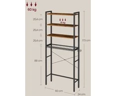 Songmics Vonios lentyna 24 × 60 × 173 cm
