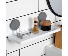 Bathroom Solutions Dušo lentyna 32x11,5x12 cm - Balta - Su siurbimo taurėmis