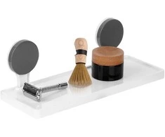 Bathroom Solutions Dušo lentyna 32x11,5x12 cm - Balta - Su siurbimo taurėmis